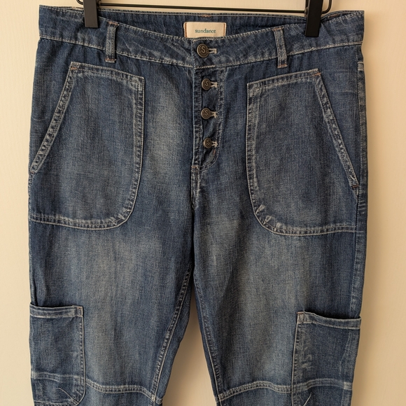 Sundance Womens 4 Jolienne Denim Cargo Joggers Pants 100% Cotton Casual Bohemian - Picture 3 of 8